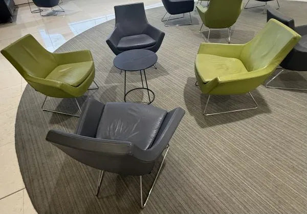 Swedese Happy Chair – Apple Green Leather – Scandinavian Designer Seating