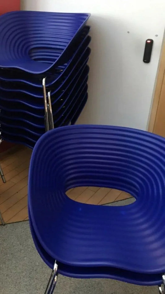 Vitra Tom Vac Plastic Shell Chair by Ron Arad – Blue Finish