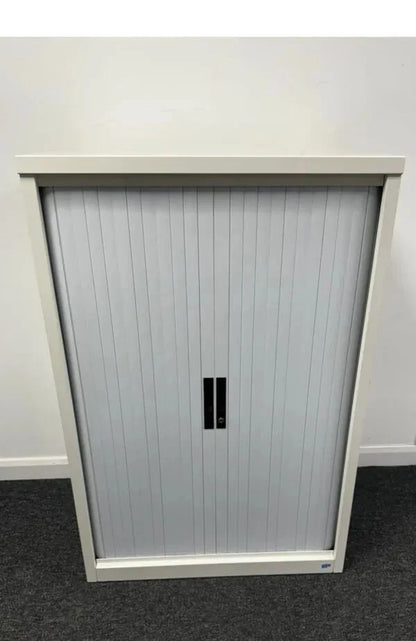 Silverline Double Door Side Tambour Cabinet – 0.8m Wide – White