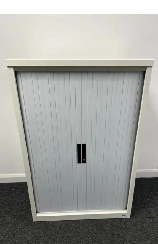 Silverline Double Door Side Tambour Cabinet – 0.8m Wide – White