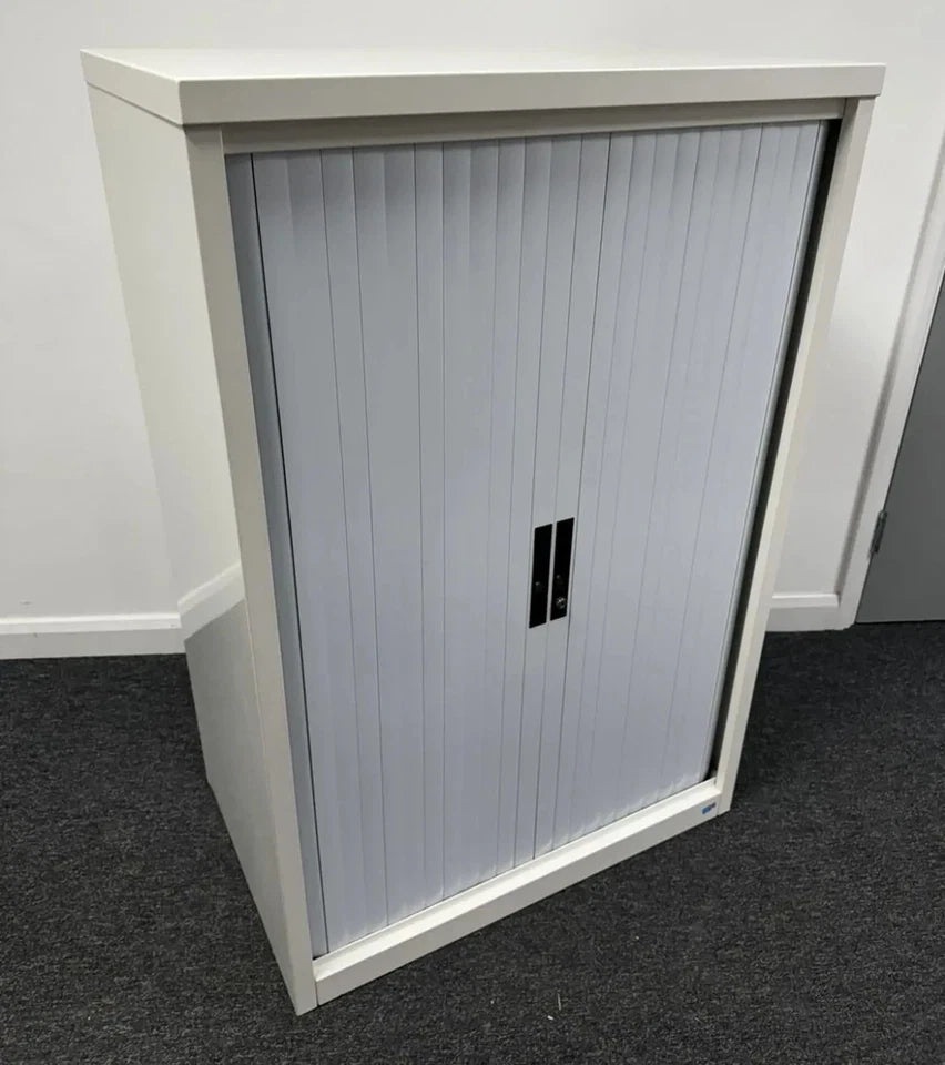 Silverline Double Door Side Tambour Cabinet – 0.8m Wide – White