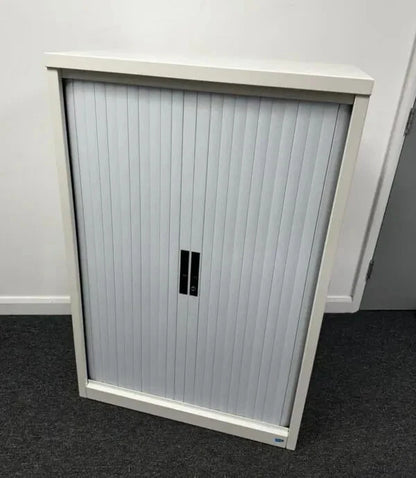 Silverline Double Door Side Tambour Cabinet – 0.8m Wide – White